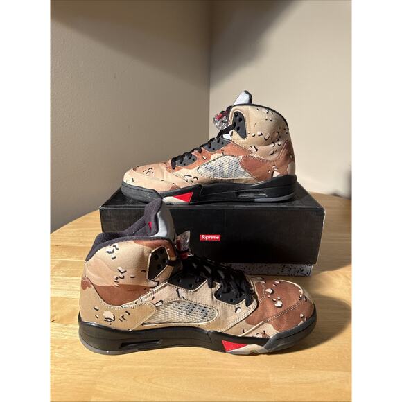 Supreme x Air Jordan 5 Retro \'Desert Camo\' Size 14 All OG main image 7